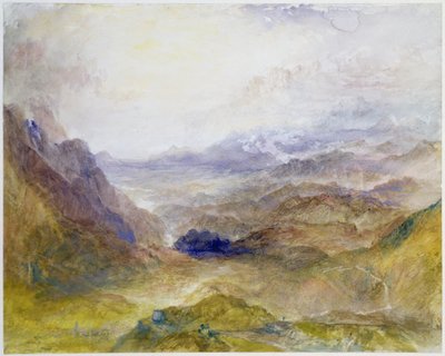 View Along an Alpine Valley, Possibly the Val d