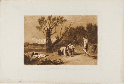 Young Anglers, plate 32 from Liber Studiorum by Joseph Mallord William Turner