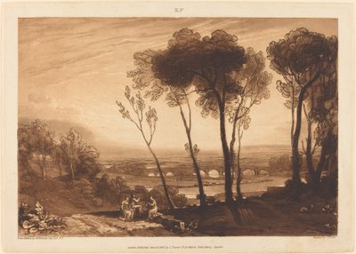 The Bridge in Middle Distance by Joseph Mallord William Turner and Charles Turner