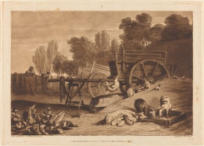 The Farm-yard with the Cock by Joseph Mallord William Turner and Charles Turner