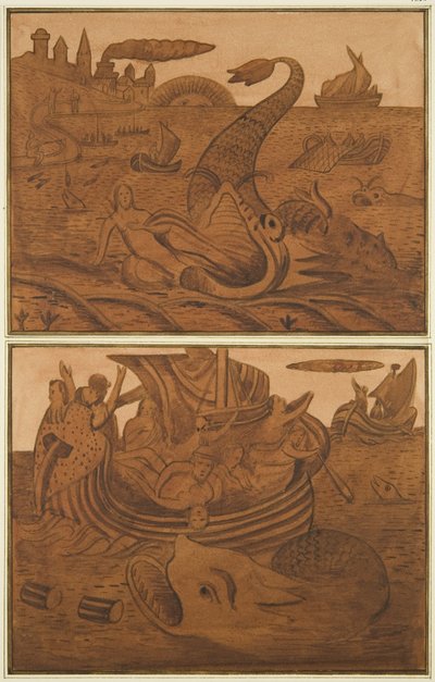 2 Scenes from the life of Jonah on an Old Oak Chest in the Orphan Asylum, Hook