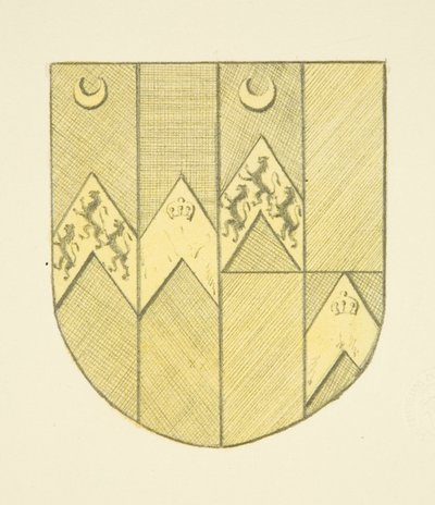 Arms of Brook(e?) on Brass Plate in St Mary Redcliffe by Joseph Manning