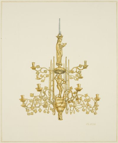 Brass chandelier in Temple Church by Joseph Manning