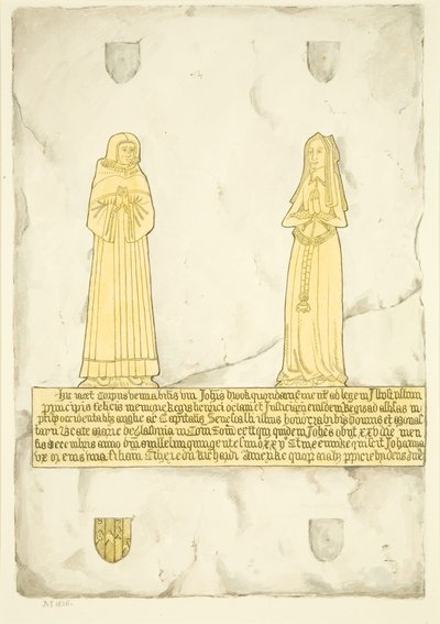Brass of John Brooke and his wife in St Mary Redcliffe by Joseph Manning