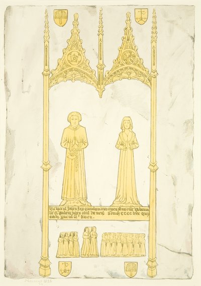 Brass of John and Johanna Jay in St Mary Redcliffe by Joseph Manning