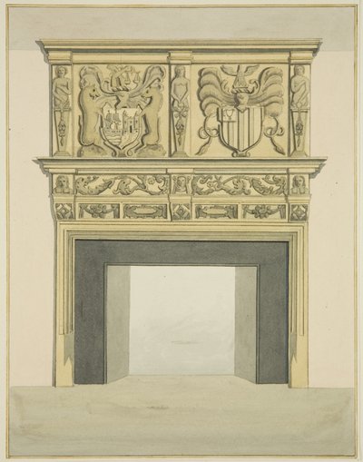 Chimneypiece in former residence of Sir John Knight, Temple Street by Joseph Manning