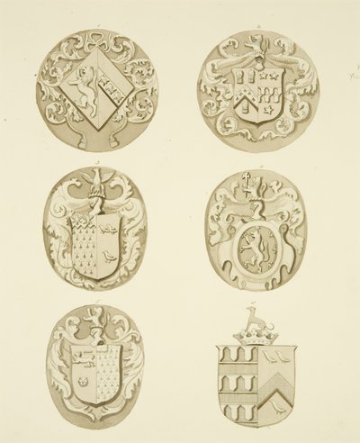 Coats of arms on gravestones in St Mary Redcliffe by Joseph Manning