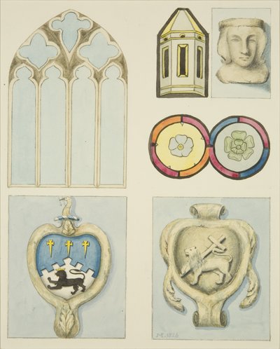 Details of interior of Temple Church by Joseph Manning