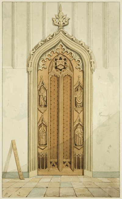 Doors made by Clarke, on each side of the altar of St Mark