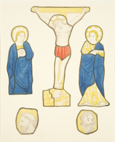 Figures in stained glass in private window in Bishop