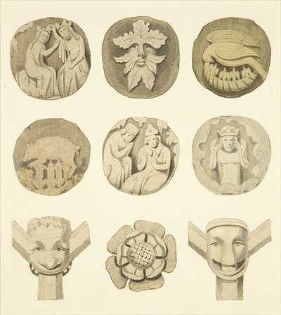 Groin stones in ceiling of Redcliffe Church by Joseph Manning