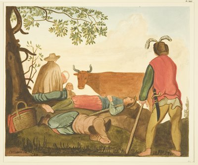 Guy, Earl of Warwick, and the Dun Cow, Copies from Original Oil Painting by Joseph Manning