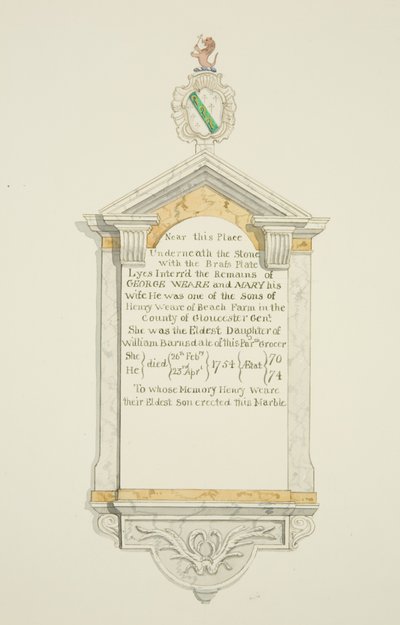 Monument to George Weare and His Wife in St Thomas