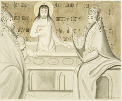 Painting in stone found in a confessional box on the north aisle of St Mark