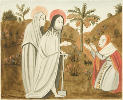 Painting in stone found in confessional box on the north aisle of St Mark