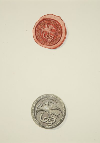 Seal Inscribed with Thomas White and Badge, Both of Temple Hospital by Joseph Manning