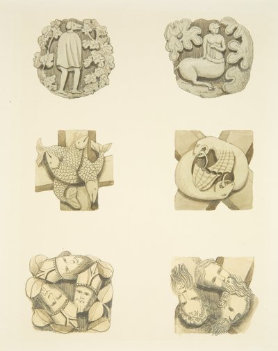 Six Groin Stones in Ceiling on Entering the North Door of Bristol Cathedral by Joseph Manning