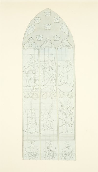 Stained glass window at east end of the south aisle of Bristol Cathedral by Joseph Manning
