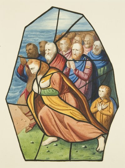 Stained glass windows, probably showing the Disciples at the Sea of Galilee, St Michael