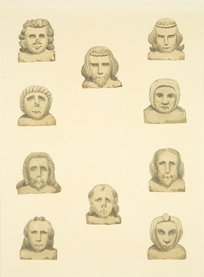 Ten Heads in Frieze Around North Porch of St Mary Redcliffe by Joseph Manning