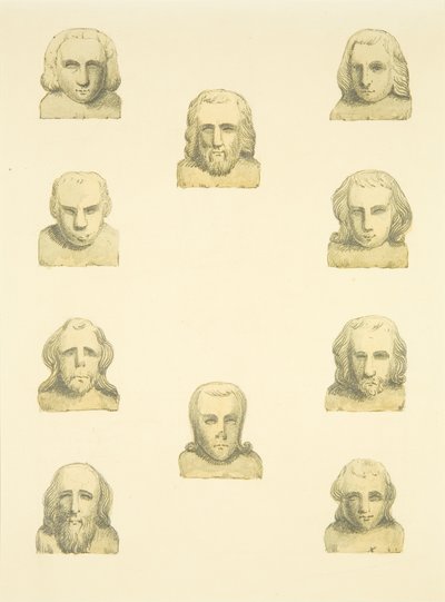 Ten Heads in Frieze Around North Porch of St Mary Redcliffe by Joseph Manning