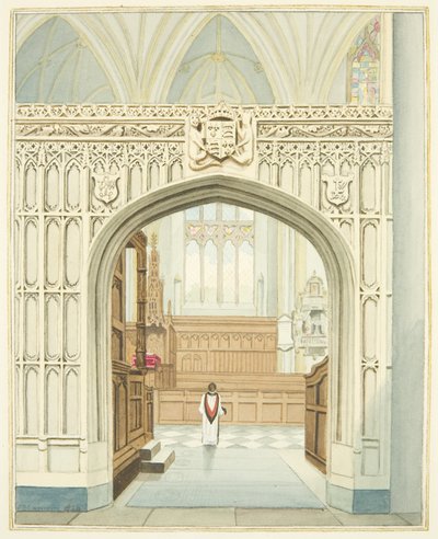 The Choir from the South Aisle of Bristol Cathedral by Joseph Manning