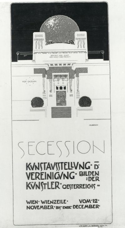 Poster Advertising Secession Exhibition of Austrian Artists, 1898 by Joseph Maria Olbrich