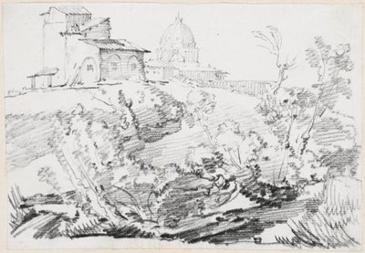 A Building on a Hill with Saint Peter