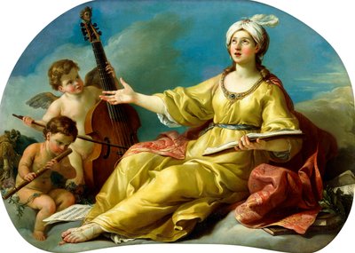 A Personification of Music, Singing with Putti Playing a Viol and a Flute by Joseph Marie Vien