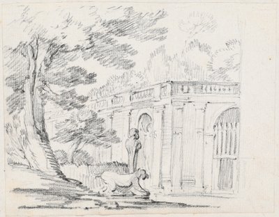 Loggia and Statuary in an Italian Garden by Joseph Marie Vien