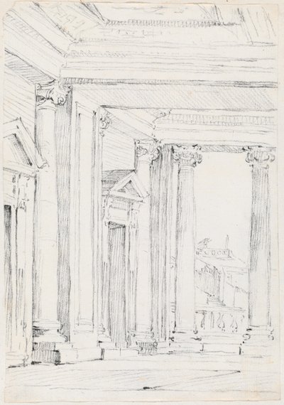 Portico of the Palazzo Nuovo, on the Campidoglio by Joseph Marie Vien
