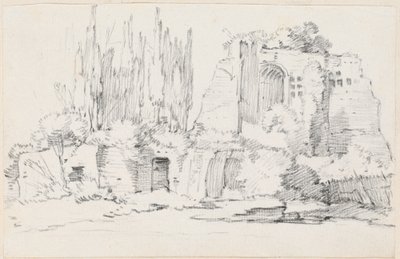 Roman Ruins with a Stand of Cypresses by Joseph Marie Vien