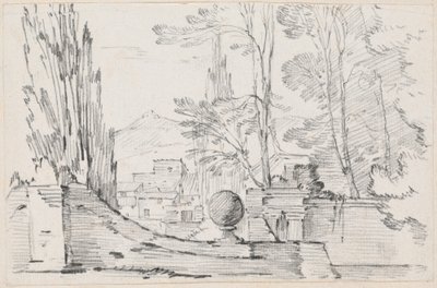 View across the Wall of an Italian Garden by Joseph Marie Vien