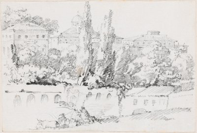 Walls of Rome with Santa Maria del Popolo in the Distance by Joseph Marie Vien