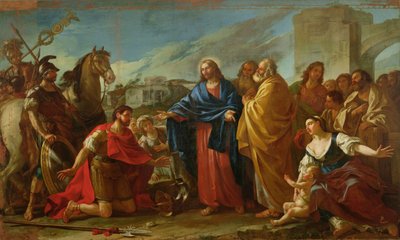 The Centurion Kneeling at the Feet of Christ or, Jesus Healing the Son of an Officer, 1752 by Joseph Marie, the Elder Vien