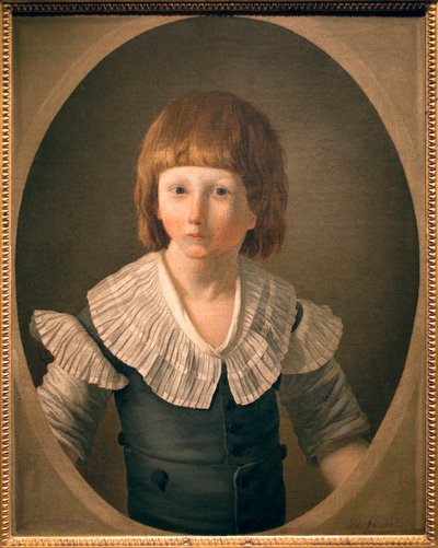 Portrait of Louis XVII, imprisoned with his family in the Temple, spent three years there and died there by Joseph Marie the Younger Vien