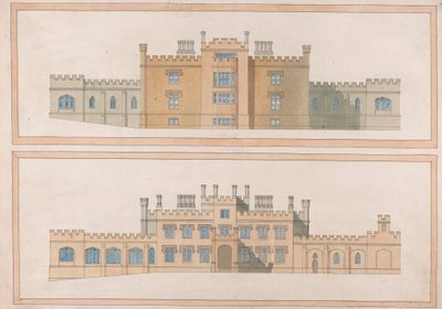 Design for a Tudoresque Country House by Joseph Michael Gandy