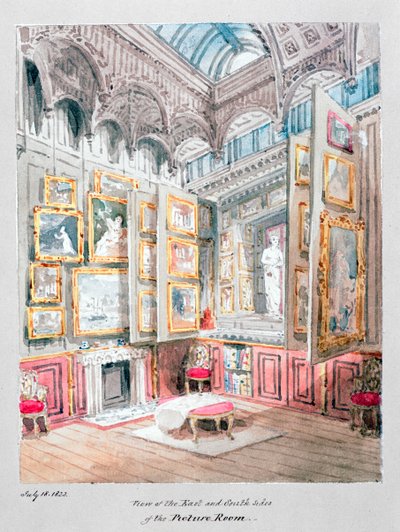 View of the east and south sides of Soane’s second Picture Room, c.1825 by Joseph Michael Gandy