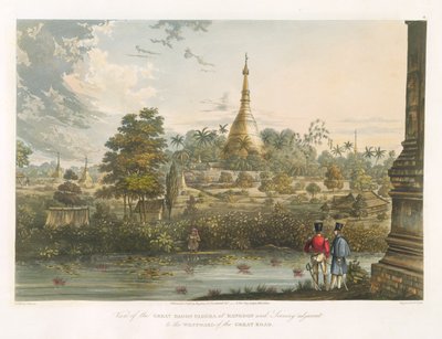View of the Great Dagon Pagoda at Rangoon from the West, Engraved by Henry Pyall, 1825-26 by Joseph Moore