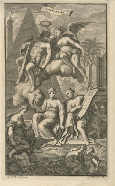 Hercules Crowned by Victoria (Title Page for: Cornelis de Bruyn, Travels of Cornelis de Bruyn, Through the Most Famous Parts of Asia Minor, 1698) by Joseph Mulder
