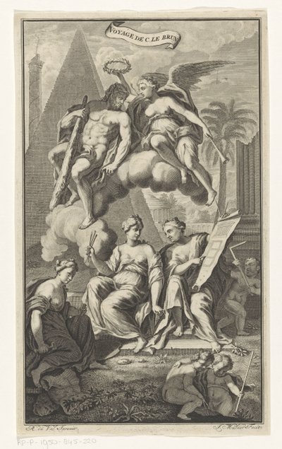Hercules Crowned by Victoria (Title Page for: Cornelis de Bruyn, Voyage to the Levant, 1700) by Joseph Mulder