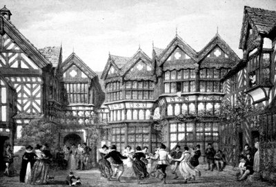 16th Century timberwork at Little Moreton by Joseph Nash