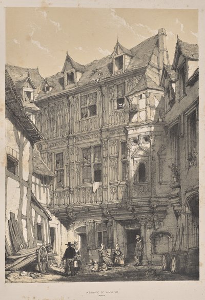 Architecture of the Middle Ages: Abbey St. Amand, Rouen by Joseph Nash