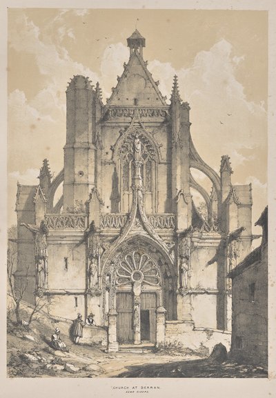 Architecture of the Middle Ages: Church at Serran, near Gisore by Joseph Nash