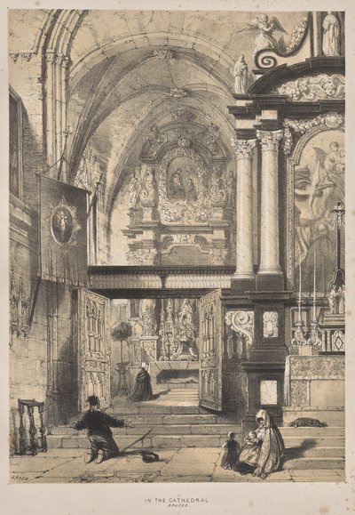 Architecture of the Middle Ages: In the Cathedral, Bruges by Joseph Nash