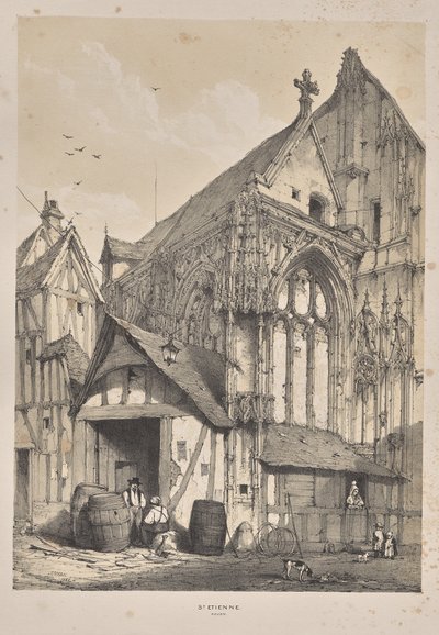 Architecture of the Middle Ages: St. Etienne, Rouen by Joseph Nash