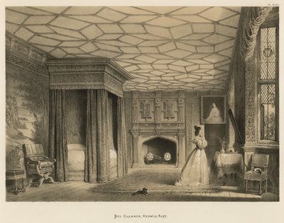 Bed Chamber, Knowle, Kent by Joseph Nash