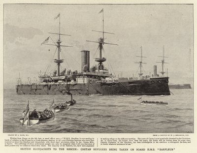 British Bluejackets to the rescue, Cretan Refugees being taken on Board HMS Barfleur by Joseph Nash