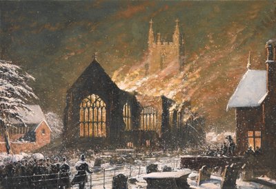 Croydon Church on Fire, January 5th by Joseph Nash