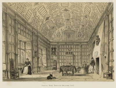 Drawing Room, Boughton-Malherbe, Kent by Joseph Nash